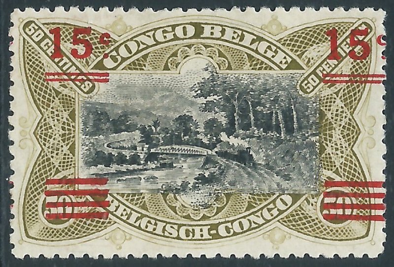 Belgian Congo, Sc #66, 15c on 50c, MH