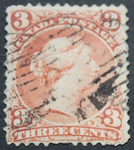 Canada 1868 QV Three Cents SG 58 used