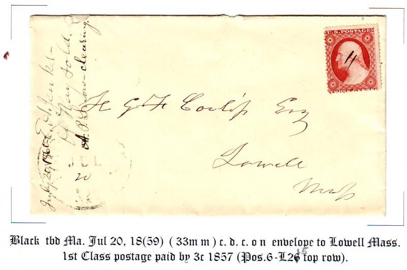 3c 1857 (SC.26) repaired relief on cover