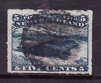 Newfoundland-Sc#40- id13-used 5c blue Harp seal-1876-