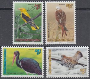 LUXEMBOURG Sc# B383-6 CPL MNH SET of 4 - VARIOUS ENDANGERED BIRDS