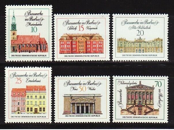 Germany DDR 1287-92 MNH 1971 Berlin Buildings Complete Set VF