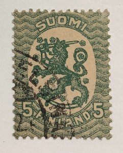 Finland 1917  Scott 83 used - 5p, Coat of Arms