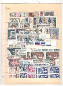 FRANCE COLLECTION ON STOCK SHEET MINT/USED