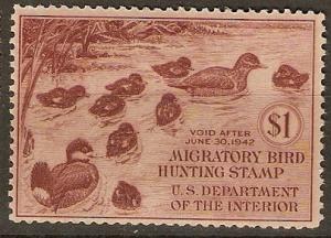 US RW8 Duck MVLH VF 1941 SCV $125.00