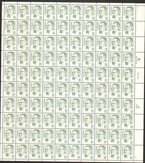 US #2934 Mint Sheet Cal Farley 