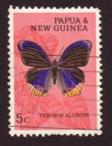 Papua New Guinea 1966 Sc#212, SG#85 5c  Butterfly SG#85 USED.