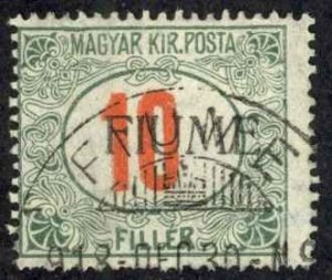 Fiume Sc# J8c Used 1918 10f Hungary overprint Postage Due