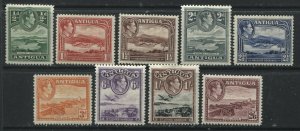 Antigua KGVI 1938-44 set to 2/6d mint o.g. hinged