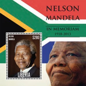 Liberia 2013 - PRESIDENT NELSON MANDELA IN MEMORIAM - Souvenir Sheet  Stamp  MNH