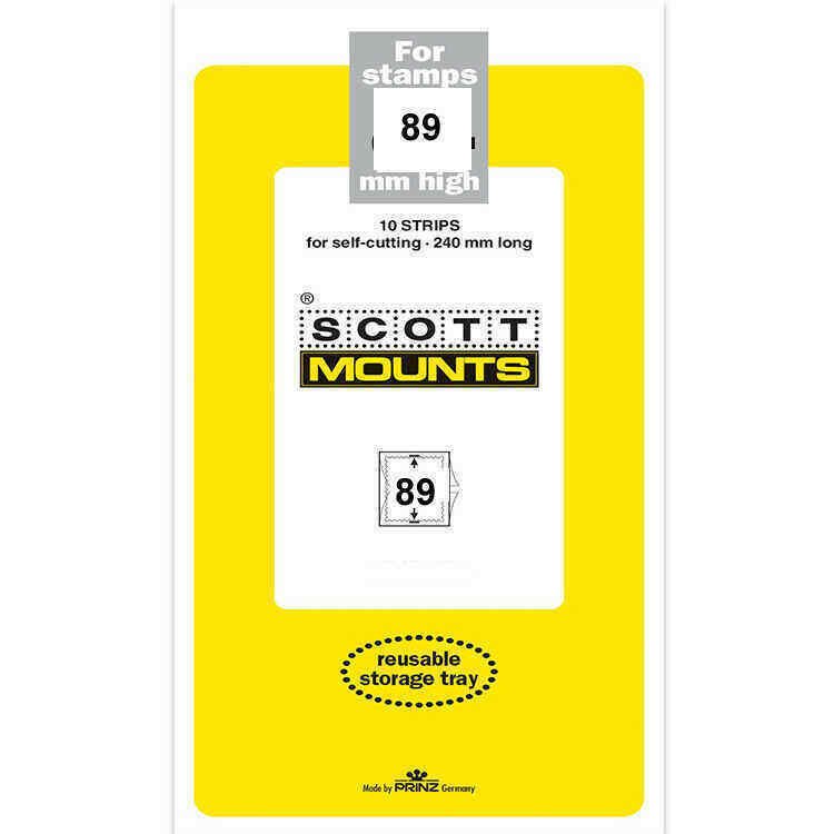 Scott Prinz 89 mm High 240mm Long Self Cutting Stamp Mounts  Clear 10 Strips