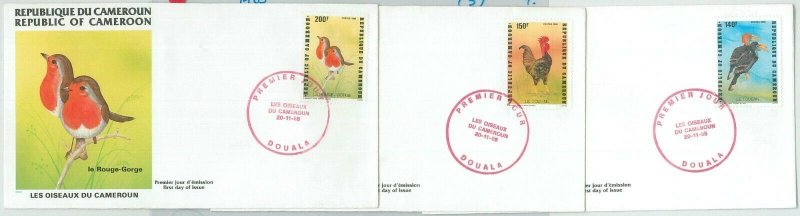 77348 - CAMEROUN - POSTAL HISTORY -  set of 3  FDC COVER 1985 - Birds