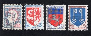 France 1966 Set of 3 Arms & 1961 20c Marianne, Scott 985, 1142-1144 used