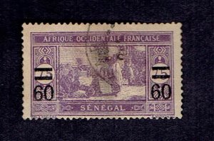 SENEGAL SCOTT#123 1922 60c SURCHARGED - USED