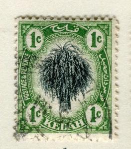 MALAYA KEDAH;  1912 early Rice sheaf issue fine used 1c. value