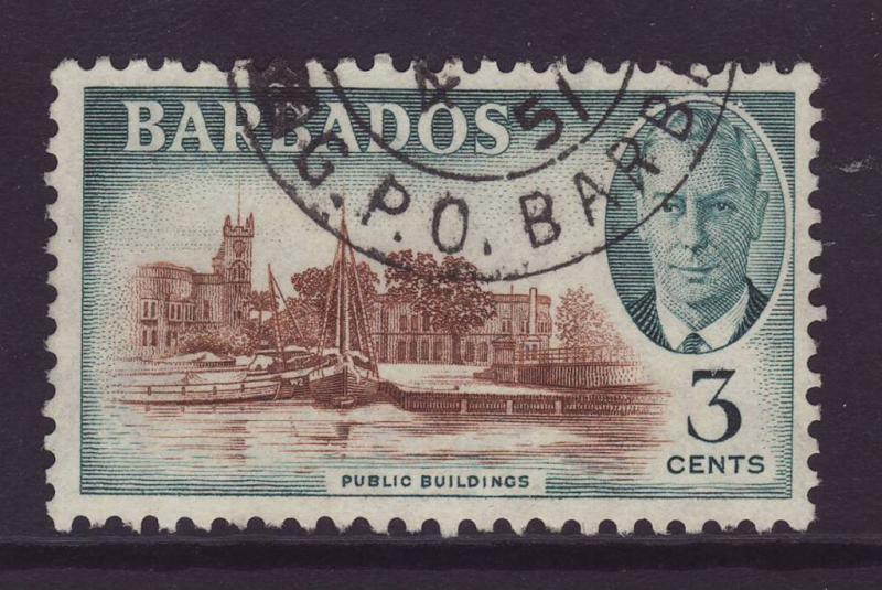 1950 Barbados 3c Public Buildings Fine Used