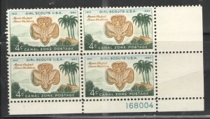USA/Canal Zone 1962 Sc# 156 MNH VG/F - Plate block of 4