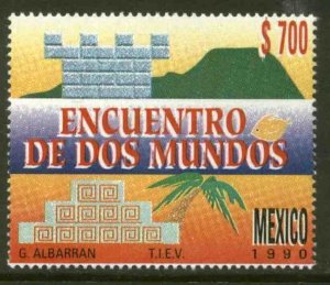 MEXICO 1668, ENCOUNTER OF TWO WORLDS, 500th ANNIVERSARY. MINT, NH. VF.