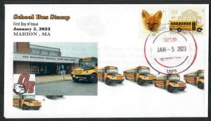 5740 & 5742-FDC-24c School Bus & Red Fox- Marion, MA-Dead Men's Cachet-2...