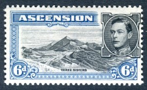 Ascension 1938 KGVI. 6d black & blue. MH. P13. SG43a.