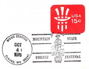 US SPECIAL PICTORIAL POSTMARK COVER MOUNTAIN STATE FOREST FESTIVAL ELKINS W.V.