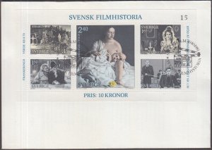 SWEDEN Sc # 1386 FDC S/S of 5 DIFF of SWEDISH FILM HISTORY