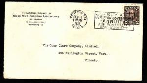 Canada #4257 -2c KGVI arch-Toronto-Feb 11 1932-CC YMCA-slogan