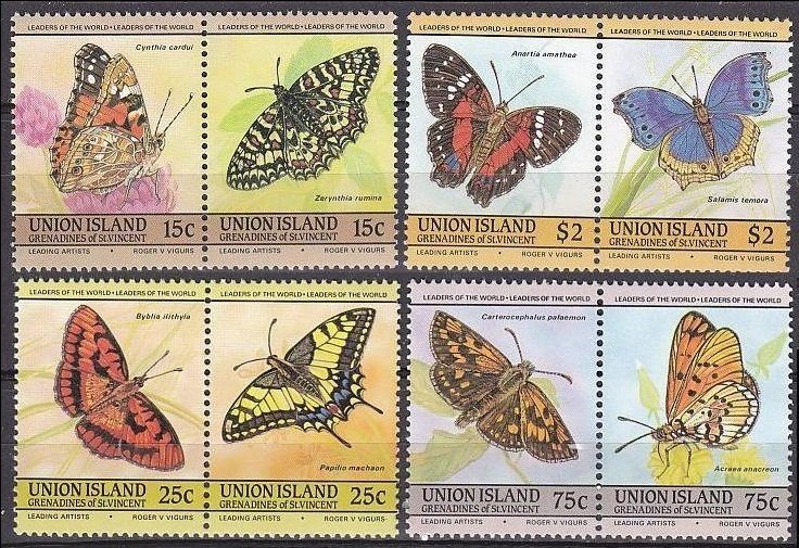 1985 St Vincent Grenadines-Union Island 94-101 Butterflies 5,00 €