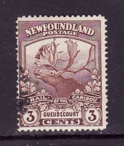 Newfoundland-Sc#117-used 3c red brown-Gueudecourt-1919-id#17-