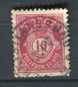 NORWAY; 1890s early classic 'ore' type used Shade of 10ore. + fair Postmark