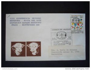 URUGUAY FDC COVER topic Fauna cattle cow