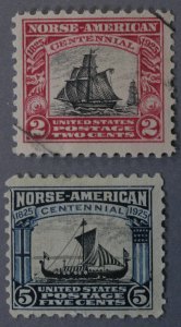 United States #620 #621 2 & 5 Cent Norse American Used