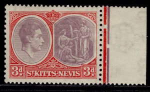 ST KITTS-NEVIS GVI SG73, 3d dull reddish purple & scarlet, LH MINT. Cat £28.