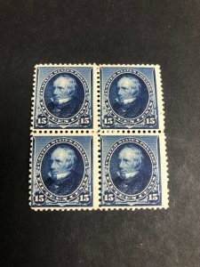 227 Block Of 4 Mint Lightly Hinged On All 4 Stamps Great Color