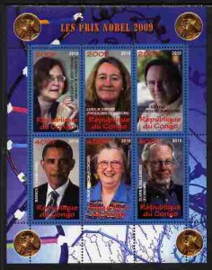 CONGO KIN. - 2010 - Nobel Prize Winners #2 - Perf 6v Sheet - MNH - Private Issue