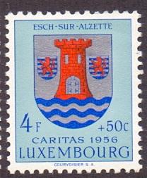 Luxembourg  1956   MNH   caritas    arms 4f.   #