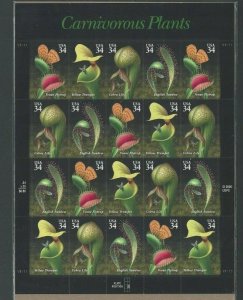 U S Full Sheet Of Mint Stamps Scott #3531a Carnivorous Plants See Info