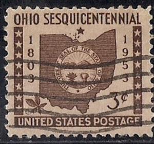 1018 3 cent Ohio Statehood F-VF used