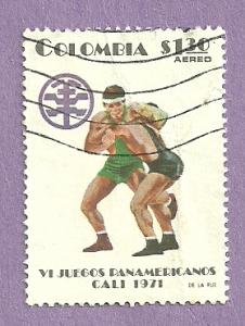 Colombia Used Stamp Scott C548 has a crease