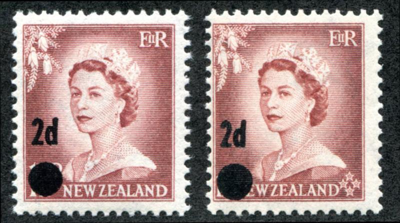 NEW ZEALAND 319-320 MINT NH, QEII(290 surcharged)