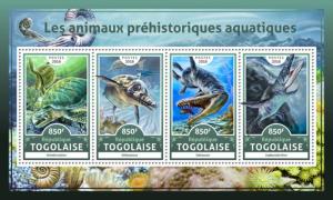 TOGO 2016 SHEET PREHISTORIC WATER ANIMALS DINOSAURS tg16616a