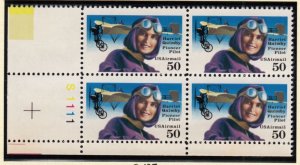 1991 Harriet Quimby Sc C128 AIRMAIL 50c plate block MNH - Typical