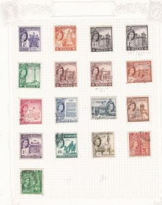 malta used stamps on 2 pages   ref r8378