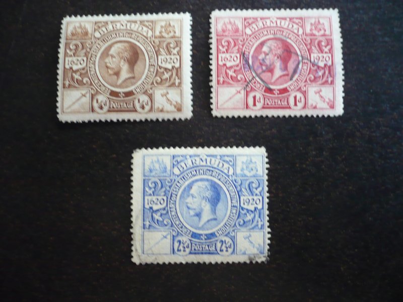 Stamps - Bermuda - Scott# 71,73,75 - Used Part Set of 3 Stamps