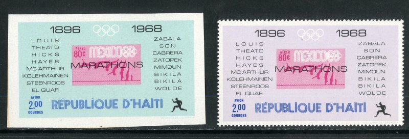 HAITI 616 MNH PERF & IMPERF SCV $18.00 $10.50 OLYMPICS