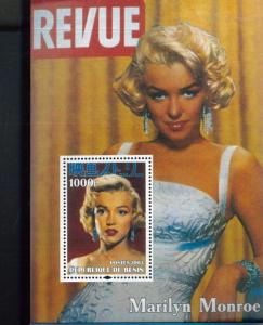 Benin 2003 Marilyn Monroe People Actress Film Art Cinema Movie Magazine Stamp