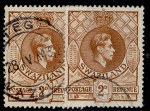 SWAZILAND GVI SG31 + 31a, 2d PERF VARIETIES, FINE USED.