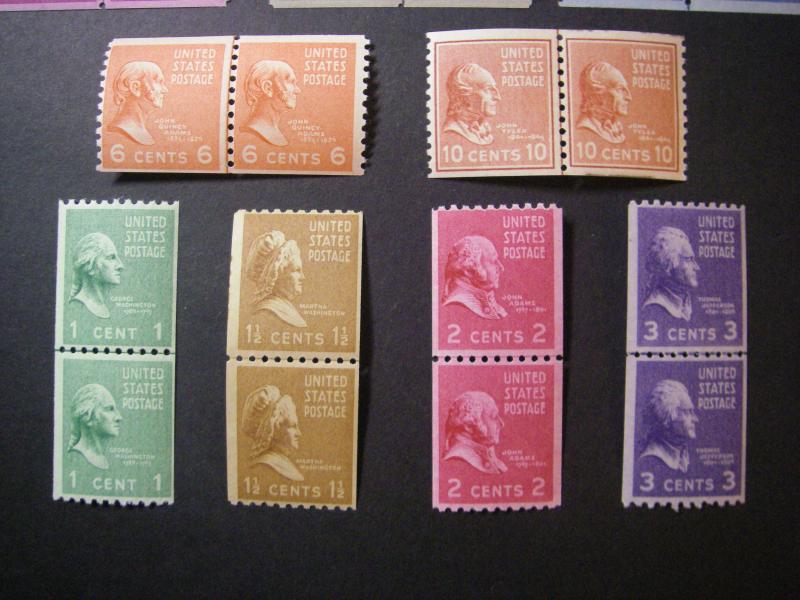 PREXIE LINE PAIRs COMPLETE, Scott 839 - 851, BEAUTIFUL MNH GROUP