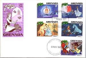 Grenada FDC 1981 - Cinderella, Christmas Cover - Block of 5 - F65031