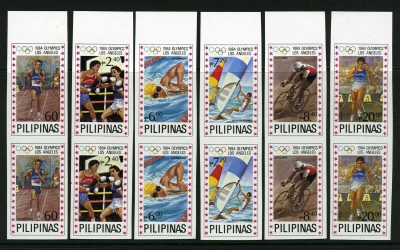 Philippines #1699-1704 IMPERF PAIRS - Mint NEVER HINGED - ecv$7,0000.00